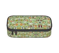 MDATT Estuche para lápices colorido de conejillo de indias con cremallera, organizador para oficina y viaje, Black, Talla única, Maleta