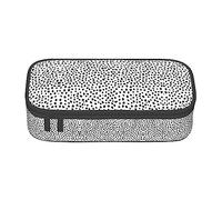 MDATT Estuche para lápices colorido de lunares negros con cremallera, organizador para oficina y viaje, Black, Talla única, Maleta