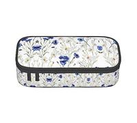 MDATT Estuche para lápices colorido dibujado a mano con diseño de flores con cremallera, organizador para oficina y viaje, Black, Talla única, Maleta