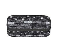 MDATT Estuche para lápices colorido gris abstracto con cremallera bolsa organizador para oficina viaje titular caja, Black, Talla única, Maleta