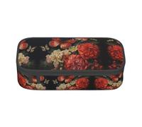 MDATT Estuche para lápices con diseño histórico de Old Tower Bridge de Londres, gran capacidad, con 4 compartimentos para hombres y mujeres, Flor y mariposa3, Talla única