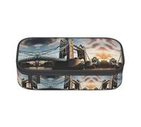 MDATT Estuche para lápices con diseño histórico de Old Tower Bridge de Londres, gran capacidad, con 4 compartimentos para hombres y mujeres, Puente histórico de la torre vieja de Londres, Talla única