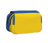 MDATT Estuche para lápices con estampado de bandera de Ucrania para adultos, estuche de transporte duradero para bolígrafos, Black, Talla única, Organizador de bolsas