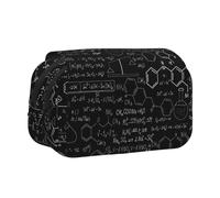 MDATT Estuche para lápices con estampado de ciencia y química abstracta para adultos, estuche duradero para llevar bolígrafos, Black, Talla única, Organizador de bolsas
