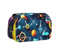 MDATT Estuche para lápices con estampado de ciencia y química abstracta para adultos, estuche duradero para llevar bolígrafos, Black, Talla única, Organizador de bolsas