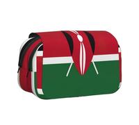 MDATT Estuche para lápices con estampado de la bandera de Kenia para adultos, estuche de transporte duradero para bolígrafos, Black, Talla única, Organizador de bolsas