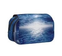 MDATT Estuche para lápices con estampado de luna y estrella caída para adultos, estuche de transporte duradero para bolígrafos, Black, Talla única, Organizador de bolsas