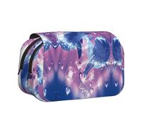 MDATT Estuche para lápices con estampado Dolphins in Love para adultos, estuche de transporte duradero para bolígrafos, Black, Talla única, Organizador de bolsas