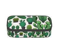 MDATT Estuche para lápices con impresión de Hong Kong de gran capacidad, con 4 compartimentos para hombres y mujeres, Cactus Verde, Talla única