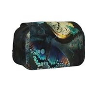 MDATT Estuche para lápices con impresión de relojes de mariposa para adultos, estuche de transporte duradero para bolígrafos, Black, Talla única, Organizador de bolsas