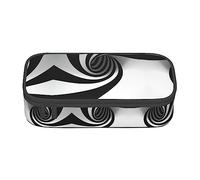 MDATT Estuche para lápices de colores abstractos con espiral, con cremallera, organizador para oficina, viaje, caja, Black, Talla única, Maleta