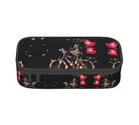 MDATT Estuche para lápices de colores con diseño de mariposa y bicicleta para niña, con cremallera, organizador para oficina, viajes, caja, Black, Talla única, Maleta