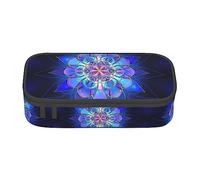 MDATT Estuche rectangular con patrón de flores coloridas, estuche con cremallera, organizador para oficina, viajes, caja, Black, Talla única, Maleta