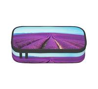 MDATT Estuche romántico de lavanda colorido para lápices con cremallera, organizador para oficina, viajes, caja, Black, Talla única, Maleta