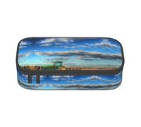 MDATT Fantasy Farm Tractor - Estuche escolar para lápices con múltiples ranuras, bonita bolsa portátil para bolígrafos, estuches para bolígrafos para la escuela y la oficina, Black, Talla única