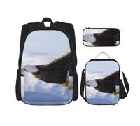 MDATT Flying Eagle - Mochila con fiambrera, mochila de anime, mochila escolar, mochila para tres personas, Black, Talla única, Juego de mochila escolar