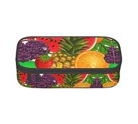 MDATT Fresh Fruits - Estuche para lápices de colores con cremallera y piña, organizador para oficina y viaje, Black, Talla única, Maleta