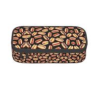MDATT Fun Food Hot Dogs Colorido Estuche para lápices con cremallera, organizador para oficina, viaje, caja, Black, Talla única, Maleta