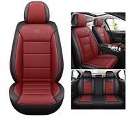 MDATT Fundas de asiento de coche para Fiat Barchetta (modelo 183) 1995-2005, fundas de asiento delantero y trasero de cuero para proteger el interior, negro y rojo