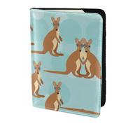 MDATT Funny for Kangaroo Zoo - Cartera de viaje para pasaporte de viaje para mujeres y hombres, organizador de documentos, soporte para pasaportes para viajes, Black, Talla única