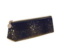 MDATT Gold Sparkling Star - Estuche multifuncional de piel con gran capacidad de almacenamiento, diseño triangular clásico, White, Talla única, Bolsa de maquillaje
