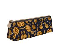 MDATT Golden Pineapple - Estuche multifuncional de piel con gran capacidad de almacenamiento, diseño triangular clásico, White, Talla única, Bolsa de maquillaje