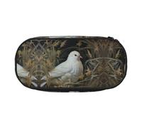 MDATT Grass and Dove - Estuche grande para lápices, organizador suave con cremallera, estuche portátil para adultos, Black, Talla única, Organizador de bolsas