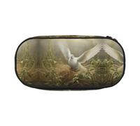 MDATT Grass and Dove - Estuche grande para lápices, organizador suave con cremallera, estuche portátil para adultos, Black, Talla única, Organizador de bolsas