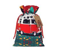 MDATT Happy Camper - Bolsas de regalo de Navidad rojas, pequeñas bolsas de regalo de Navidad, recuerdos de boda, regalos de Halloween, etc. 5 x 7 pulgadas