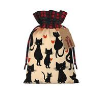 MDATT Happy Walking Kitty - Bolsas de regalo de Navidad, pequeñas bolsas de regalo de Navidad, regalos de boda, regalos de Halloween, etc. 5 x 7 pulgadas