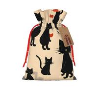 MDATT Happy Walking Kitty - Bolsas de regalo de Navidad, pequeñas bolsas de regalo de Navidad, regalos de boda, regalos de Halloween, etc. 5 x 7 pulgadas