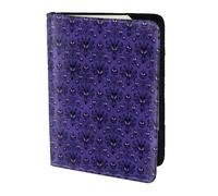 MDATT Haunted Mansion - Cartera de viaje con estampado de piel de vacuno para mujeres y hombres, organizador de documentos, soporte para pasaportes para viajes, Black, Talla única