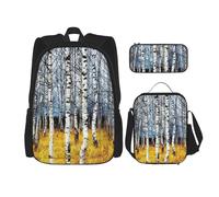MDATT Hermosa mochila de camuflaje de árbol con fiambrera, mochila de anime, mochila escolar, mochila para tres personas, Black, Talla única, Juego de mochila escolar