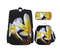 MDATT Hermosa mochila de flores con fiambrera, mochila de anime, mochila escolar, mochila para tres personas, Black, Talla única, Juego de mochila escolar