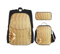 MDATT Hermosa mochila de mariposa para niñas, mochilas escolares con lonchera y estuche 3 en 1, juego de bolsas escolares, Playa Mar Shell Arena, Talla única