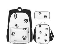 MDATT Hermosa mochila de mariposa para niñas, mochilas escolares con lonchera y estuche 3 en 1, juego de bolsas escolares, Pata de oso, Talla única