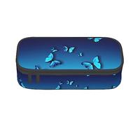 MDATT Hermoso estuche de lápices colorido de mariposa con cremallera organizador para oficina y viaje, Black, Talla única, Maleta