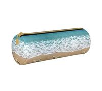 MDATT Hermoso estuche de mano para bolígrafo y lápices, diseño de estrella de mar en la playa, bolsa de papelería multiusos para estudiantes universitarios de secundaria, White, Talla única