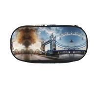 MDATT Historic Old Tower Bridge London - Estuche grande para lápices, organizador suave con cremallera, estuche portátil para adultos, Black, Talla única, Organizador de bolsas