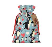 MDATT I Love Penguins - Bolsas de regalo de Navidad, pequeñas bolsas de regalo de Navidad, recuerdos de boda, regalos de Halloween, etc. 8 x 12 pulgadas