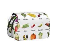 MDATT Introducción de varios estuches con impresión de verduras para adultos, estuche de transporte duradero para bolígrafos, Black, Talla única, Organizador de bolsas
