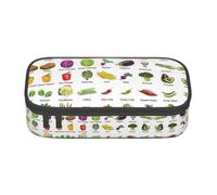 MDATT Introducción de varios estuches escolares de verduras, bolsa de lápices con múltiples ranuras, bonita bolsa portátil para bolígrafos, estuches para bolígrafos para la oficina escolar, Black