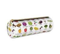 MDATT Introducción de varios vegetales, estuche para bolígrafos y lápices, bolsa de papelería multiusos para estudiantes universitarios de secundaria, White, Talla única, Organizador de bolsas