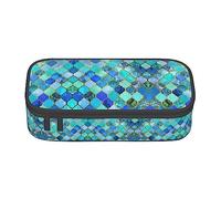 MDATT Lattice Colorful Pencil Pen Case Bag with Zipper Pouch Organizer for Office Travel Holder Box, Black, Talla única, Maleta