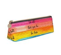 MDATT Let All You Do Be Done with Love - Estuche multifuncional de cuero con gran capacidad de almacenamiento, diseño triangular clásico, White, Talla única, Bolsa de maquillaje