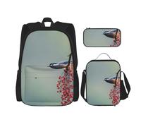 MDATT Mochila de otoño con fiambrera, mochila de anime, mochila escolar, mochila para libros, mochila para tres personas, Black, Talla única, Juego de mochila escolar