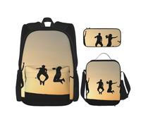 MDATT Mochila Good Day con fiambrera, mochila de anime, mochila escolar, mochila para libros, juego de mochila para tres personas, Black, Talla única, Juego de mochila escolar