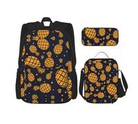 MDATT Mochila Kawaii con lonchera 3 en 1 juego de estuches a juego, Let All You Do Be Done with Love, Piña dorada, Talla única