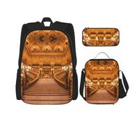 MDATT Mochila Kawaii con lonchera 3 en 1, paquete de estuche a juego, Let All You Do Be Done with Love, Gótico dorado europeo, Talla única
