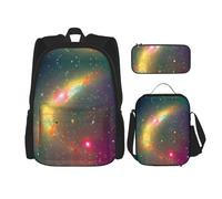 MDATT Mochila para campo de golf y árbol con lonchera y estuche de lápices de 3 pulgadas, mochilas Kawaii con bolsa de almuerzo a juego, Hermosa galaxia, Talla única, Mochilas de día